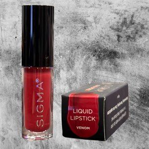 Liquid Lipstick Venom Red Sigma Beauty .05oz Satin-Matte Long Wearing Non-Drying